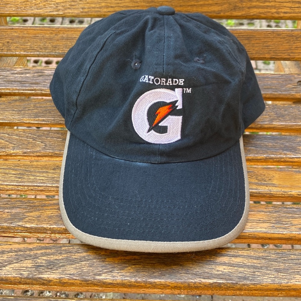 Gatorade hat full 6 panel adjustable back strap black cap